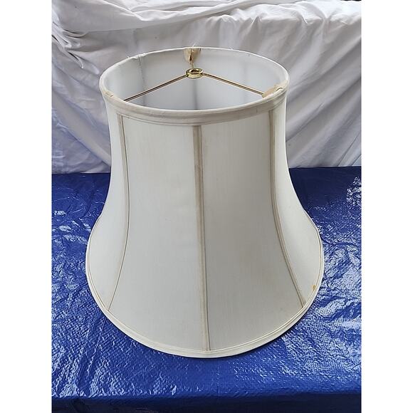 9x18x12 White Bell Shantung Lampshade - Picture 3 of 6